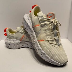 Nike Crater Impact Cream and Bright Orange Athletic Shoes